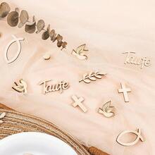 1 opakowanie 13g dekoracji imprezowych | Topper na tort dekoracja prysznicowa | Konfetti dekoracyjne drewno | Konfetti dekoracyjne na stół | Dekoracja chrzcielna Dekoracja rybna, Boże Narodzenie