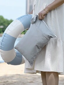 1pc Cloth Diaper Wet Dry Bags Waterproof Reusable With Two Zippered Pockets Travel Beach Pool Daycare Soiled Baby Items Yoga Gym Bag For Swimsuits Or Wet Clothes