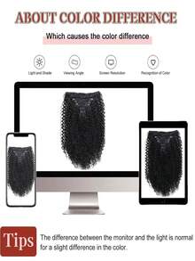 20 Inch Black Seven-Piece Set 16 Card Small Curly Hair Extensions Curly Hair Extensions Invisible Traceless Water Ripple Hair Extensions - Black - View 8