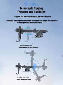 Black Suction Cup Car Phone Holder, Suitable For Daily Driving Navigation And Phone Storage - Black - View 9