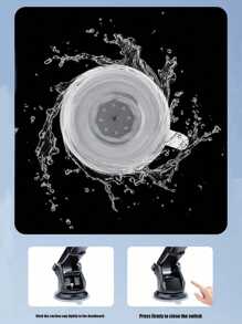 Black Suction Cup Car Phone Holder, Suitable For Daily Driving Navigation And Phone Storage - Black - View 7