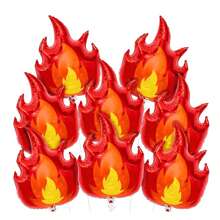 全新火焰气球消防车消防员生日主题铝箔气球火焰形生日派对装饰气球 - 彩色 - 查看 5