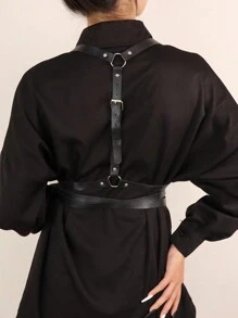 1 Máy Tính Nữ Có Thể Điều Chỉnh Da PU Màu Đen Dây Nịt Dây, Punk Phong Cách Kiến Trúc Gothic Hàng Ngày Quần Áo Phụ Kiện Cho Tiệc Lễ Hội - màu đen - Xem 9