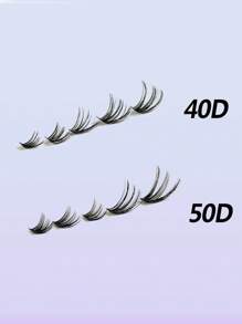 Lash Clusters Individual Cluster Lash Extensions DIY Multi-Type Mixed Wispy Faux Mink Eyelash Tray Bottom, Spike, Volume Lashes For Self Application At Home - D - View 4