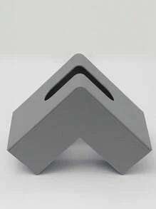 1pc Solid Grey/Black&White PP Plastic L-Shaped Tissue Box, Modern Simple Creative Dual-Use Tissue Storage Box Suitable For Living Room Bedroom Deskhome Decor,School Supplies - Multicolor - View 10