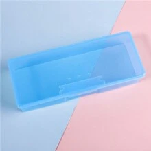 Nagelwerkzeug Aufbewahrungsbox mit Nagelfeilen, Stiften und Schwamm, Lichttherapie-Stift, tragbare rechteckige Schmuck Aufbewahrungsbox für Nagelwerkzeuge, transparente Plastikbox für Nagelzubehör und Nagelkunst Dekoration, Nagel-Tipp Aufbewahrungsbehälter