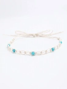 1 件女士波西米亚风蜡绳镂空手工编织装饰连衣裙腰带夏季，学校 - A - 查看 10