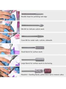 35000 Rpm Pulidor de Uñas Profesional - Taladro Eléctrico de Uñas, Herramienta Pulidora de Uñas, 110V/220V Set de Manicura, Pedicura y Uñas de Acrílico Set de Lima Quita Uñas, Pedicura, Pedicura, 6 Almohadillas para Pies, Salón de Belleza, Hogar, Principiante, Equipo de Cuidado Personal Productos para el Cuidado de Uñas Rosa, Blanco - Rosa Pálido - Ver 11