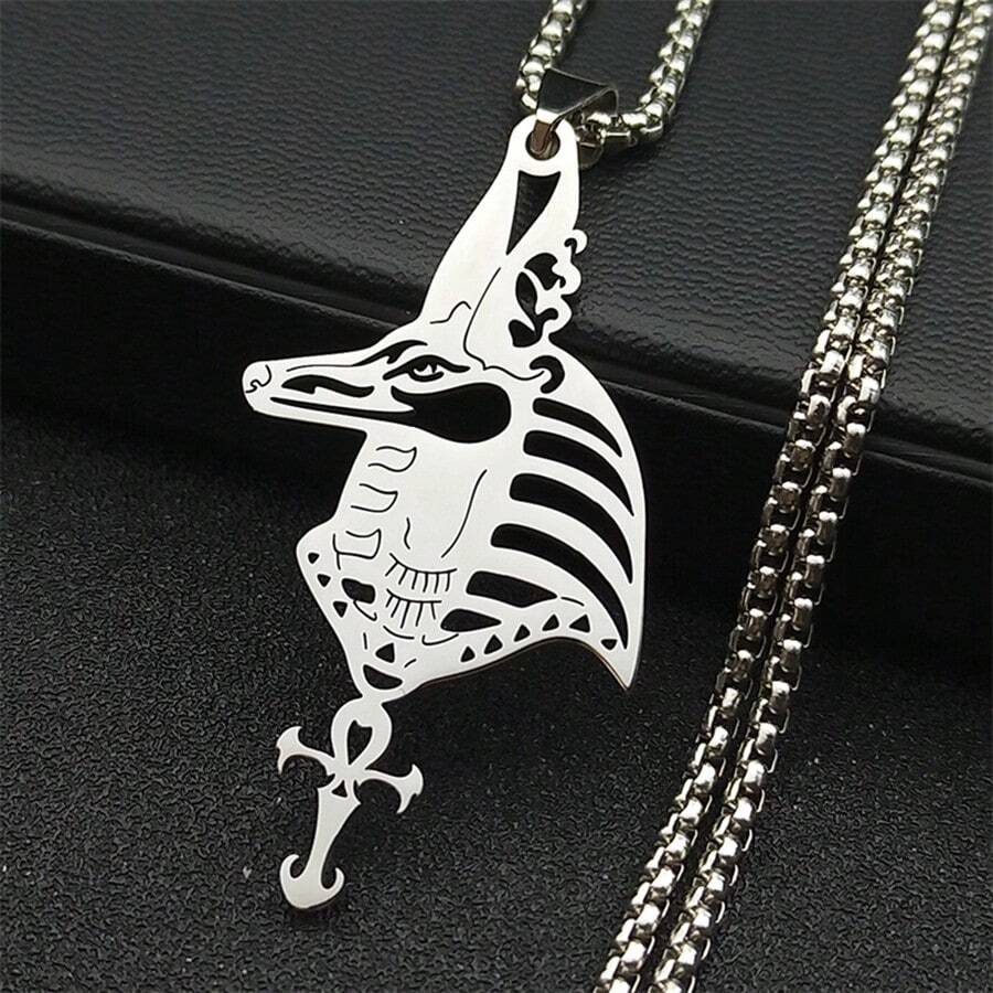 New Anubis Symbol Men's Pendant Retro Stainless Steel Necklace, Life Of Symbol - A - View 1