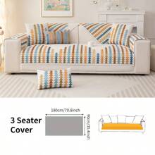 1入組柔軟織絨四季通用防滑沙發靠墊，適用於客廳、臥室和辦公室的1/2/3/4/5座沙發，寵物友好型家具保護套 - 可機洗和水洗沙發靠墊