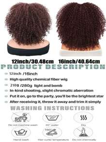 DZfirst Halloween Christmas Brown Wig Synthetic Heat Resistant Wigs Curly Wigs For Black Women Spring Curl Short Wigs With Bangs Brown 16 Inch - 12 Inch Heat Resistant Fiber Bangs Wig For Women Daily Used High Density Stylish Wigs