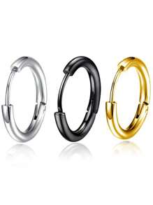 1 chiếc Khuyên Tai Bạc Sterling, Bông Tai Inox, Không Cần Tháo Ra Khi Ngủ, Thích Hợp Để Đeo Hàng Ngày Cho Nam Và Nữ - Bông tai đơn giản nhiều màu - Xem 10