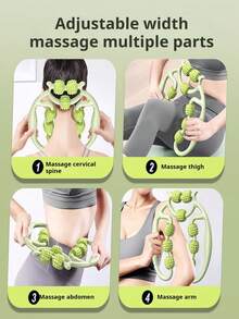 1件環形腿夾式按摩器，適用於腿和小腿，瑜伽按摩滾筒可舒緩肌肉，6個滾輪 - 彩色 - 查看 6