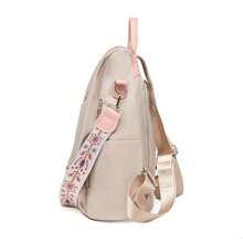 Mochila de Viagem Casual de Tecido Oxford com Bordado Floral e Moda Feminina para Mulheres, Mochila para Estudantes do Ensino Médio/Faculdade com Grande Capacidade