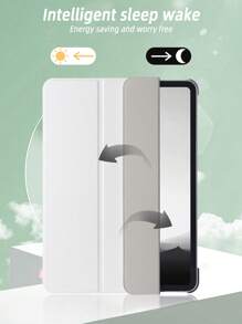 xcxjyf 1 件装丝滑质感白色可折叠 iPad 保护套，超薄轻巧，支持睡眠/唤醒功能，简约休闲翻盖设计，适用于 iPad Mini 4/5/6/9.7/10.2/10.5/Air 4/Air 5/第十代/10.9/Pro 11 英寸/Air 11 英寸 (M2)/Pro 11 英寸 (M4)/2024/iPad Air 11 英寸 (M3) 2025/iPad (A16) 11 英寸第十一代 2025，PC 后壳 + 丝滑质感前盖，物理三角支架，非磁性支架，超薄便携，无 Apple Pencil 插槽