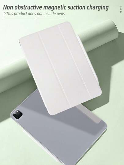 xcxjyf 1 件装丝滑质感白色可折叠 iPad 保护套，超薄轻巧，支持睡眠/唤醒功能，简约休闲翻盖设计，适用于 iPad Mini 4/5/6/9.7/10.2/10.5/Air 4/Air 5/第十代/10.9/Pro 11 英寸/Air 11 英寸 (M2)/Pro 11 英寸 (M4)/2024/iPad Air 11 英寸 (M3) 2025/iPad (A16) 11 英寸第十一代 2025，PC 后壳 + 丝滑质感前盖，物理三角支架，非磁性支架，超薄便携，无 Apple Pencil 插槽