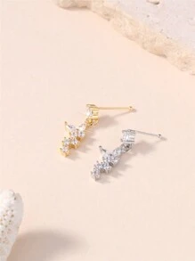 KARYOKO 1入蝴蝶掛墜式鼻釘戒指，女款CZ小寶石金銀色搖擺鼻釘首飾，適用於鼻部穿孔 - Ball End Nose Pin - 查看 5
