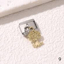 1/5/10 piezas Surtido de dijes encantadores en forma de mariquita, donut, cisne, tacón alto, estrella y helado, serie de dijes modulares italianos para brazalete, accesorios de joyería - Manualidades de joyería DIY