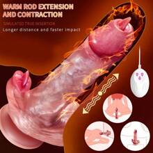Weiblicher Masturbator - Realistischer Einführdildo-Leckvibrator - 8,7 Zoll vibrierender Dildo mit 9 Vibrationen, 3 Einführ- und beheizten Leckmodi