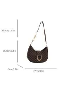Bolso de mujer informal, ligero, con cremallera, tipo bolso hobo, con decoración de metal negro de moda, perfecto para adolescentes, mujeres, estudiantes universitarias, principiantes y trabajadores de cuello blanco, ideal para oficina, universidad, trabajo, negocios, trayectos, exteriores, viajes, salidas, media luna para mujeres