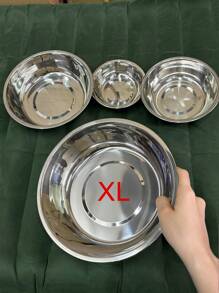 1 pièce/2 pièces Bol en acier inoxydable pour chat/chien, bol pour nourriture et eau pour animaux de compagnie, anti-dérapant et anti-morsure, durable