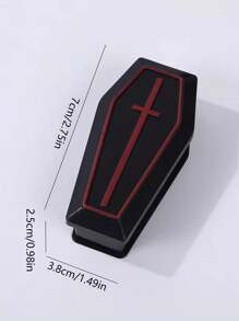 5入組萬聖節迷你棺材，骷髏骨頭道具，鬼屋場景裝飾，具有逼真的棺材和骨頭 - 黑色 - 查看 4