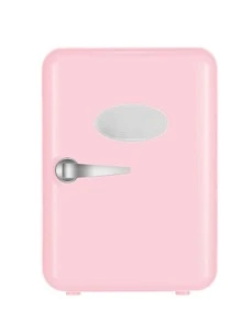 Mini Refrigerador, Frigobar Mini Multifuncional, Capacidad de 4L para 6 Latas, Estante Extraíble, Refrigerador Skincare, Min - Rosa - Ver 5