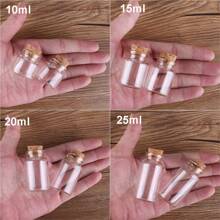 24pcs/Lot 10ml/15ml/20ml/25ml/30ml/40ml/45ml/50ml/55ml/60ml Transparent Glass Bottles With Cork Stopper, DIY Craft Small Bottle, Wishing Bottle, Home Decoration, Storage Jars Best Gifts Birthday Graduation