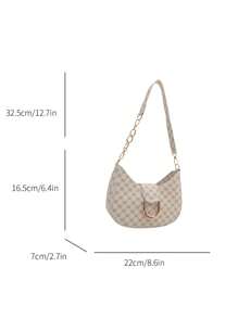 这款轻便的商务休闲小号拉链单肩包饰有时尚的黑色金属装饰，适合青少年、女性、大学生、年轻职业人士和上班族。它非常适合办公室、大学、工作、商务、通勤、户外、旅行和休闲活动。另有一款月牙形手提包可供选择，专为女性设计。 - 白色 - 查看 3