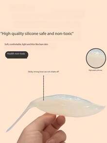 1pair Women's Invisible Rabbit Skin Rabbit Ear Chest Paste, Reusable Silicone Adhesive Bra With Lift, Strapless Push Up Bra With Reusable Silicone Rabbit Nipple Covers - Beige - View 7