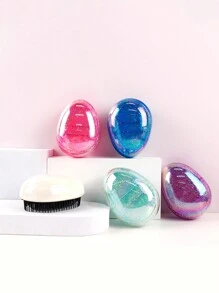 Kommen Peine portátil antiestrés con forma de huevo, lindo peine para niños, cepillo de pelo, peine, herramientas para el cabello, productos y accesorios para el cabello para peluquería, salón de belleza, artículos esenciales de viaje, regreso a la escuela, artículos esenciales de viaje y vacaciones, accesorios para el cabello para mujeres
