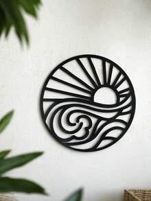 1入組木製仙人掌牆飾，自然主題木製牆飾，仙人掌山牆裝掛飾，植物現代木製牆藝，木製現代風格牆飾，適用於辦公室家居客廳浴室新居禮物裝飾 - 黑色 - 查看 3