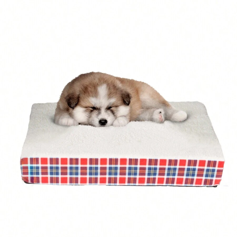 Petmaker Petmaker Orthopedic Dog Bed Memory Foam Sherpa Top 20.5x15.5 Plaid Cover - 彩色 - 查看 1