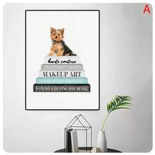 1PC Animals Pomeranian Books Posters Wall Art Canvas Painting Image Print Home Bedroom Bedside Background Decor Prints Unframed - Multicolor - View 16