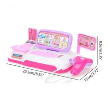 1set Kids Pretend Play Supermarket Checkout Counter Simulation Cash Register Toy Set - Multicolor - View 2