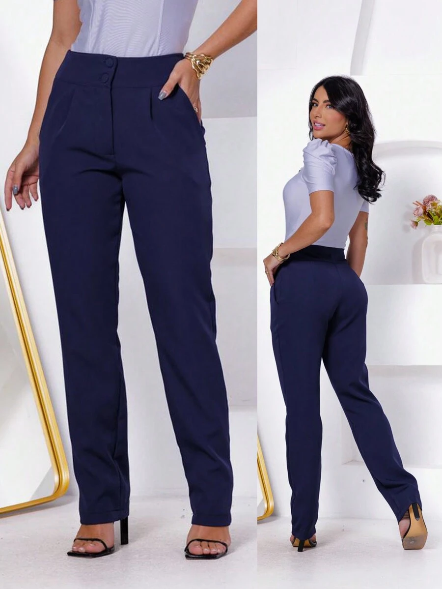 Women Pants - Navy Blue - View 1