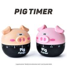 Timer meccanico a forma di maiale, conto alla rovescia 60 minuti, promemoria per la cucina, cottura, regalo pratico e facile da usare