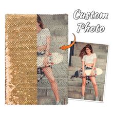 1入組，定制個性化照片橫線閃粉筆記本，可摺疊帶片閃粉日記筆記本，個性化書寫紙筆記本，可以作為朋友、家人和同事的好禮物，適合家庭、辦公室、學校、旅行等場合使用。（深金色） - 暗金色 - 查看 11