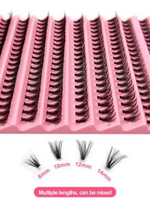 10 Row 200PCS,30D Cluster Individual Lashes,8-16mm Cluster Lashes,D Curling,Natural Look,Mixed Tray,DIY Eyelash Extension,Volume Lash Clusters,Eyelashes Cilias Makeup,Extra Thick&Fluffy&Natural Look,Reusable Individual Eyelash Extension