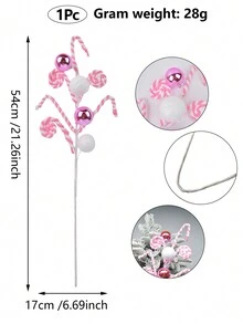 1PC Artificial Candy Tree Branches Christmas DIY Crafts Christmas Tree Home Decoration - 1PC Christmas Cuttings - View 13