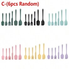 Bộ 6/12 Dụng cụ cạo silicon, thìa kem, bộ cọ BBQ & nướng bánh - Nhiều màu - Xem 11