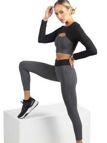 Alisha V Waistline Colorblock Legging - màu đen - Xem 1