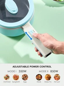 Reemix Hot Pot Electric With Steamer, 1.6L Ramen Cooker Non-Stick Sauté Pan For Steak, Egg, Fried Rice, Ramen, Oatmeal, Soup, Portable Personal Hot Pot Perfect Suit For Dorm Room And Apartment (Aqua) - View 2