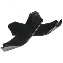 8pcs Glossy Black Front Bumper Spoiler Body Kit / 29.4 X 1.8 X 3.5 In Side Skirts /17.7 X 4.9 In Rear Lips /Adjustable 8-11" Splitter Rods For Audi BMW Chevrolet Civic Benz