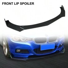 8pcs Glossy Black Front Bumper Spoiler Body Kit / 29.4 X 1.8 X 3.5 In Side Skirts /17.7 X 4.9 In Rear Lips /Adjustable 8-11" Splitter Rods For Audi BMW Chevrolet Civic Benz