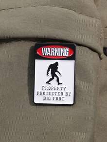 QIHOO 1PC Ape Man Warning Sign Chest Needle Bag Flip Collar Emblem Jewelry Accessories Gift For Friends - Multicolor - View 7