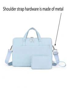 2 件多功能笔记本电脑内胆包，轻巧简约设计，可容纳 14 英寸笔记本电脑教室笔记本电脑包教室包教师储物包教室整理包笔记本电脑/电脑/单肩包 Ins/Y195k 款式便携式女士/男士/女孩/男孩/女性/男士可爱防水防震/防水包轻巧便携简约带电脑隔层大容量学校办公室女士工作通勤多功能 - 藍白色 - 查看 5