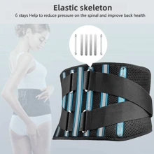 2025 Newest 1pc Back Support Belt Lower Back Brace Air Mesh With 6 Stays And Dual Adjustable Straps Breathable Waist Brace For Men Easy To Put On Waist Trainer Tummy Control Waist Trimmer Workout Belt Waist Trimmer And Exercise Waist Belt - Black - View 6