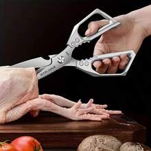 Stainless Steel Kitchen Scissors - Heavy Duty Multipurpose Food Shears, Suitable For Cutting Chicken Bones And Barbecue - Essential Cooking Tool For Home And Restaurant - Silver - View 2