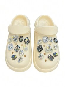 20 pezzi Charms per scarpe di lusso con gemme di cristallo BlingBling per scarpe con fori, sandali